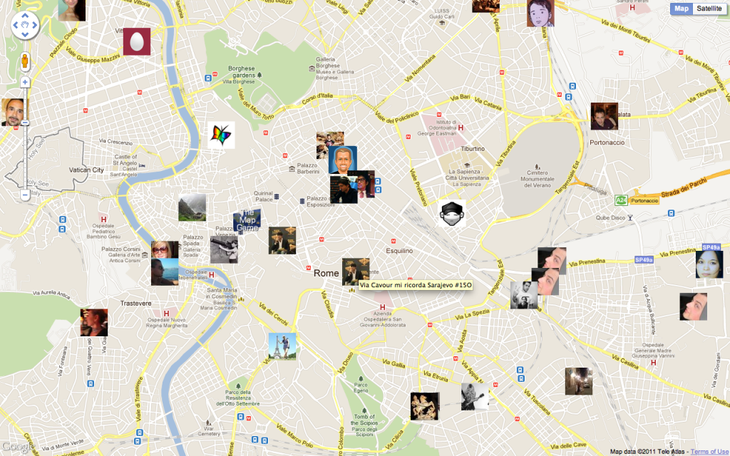 location based realtime infovisualization of the riots in Rome oct15th